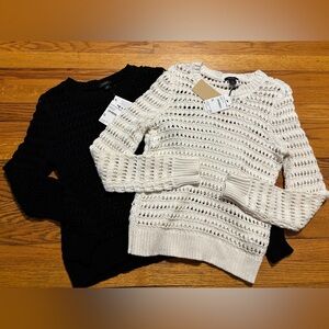 Halogen Black and Cream Knit Sweater Duo